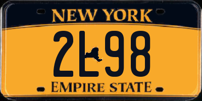 NY license plate 2L98