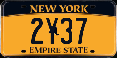 NY license plate 2Y37