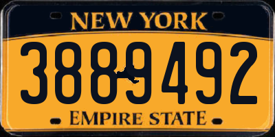 NY license plate 3889492