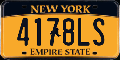 NY license plate 4178LS