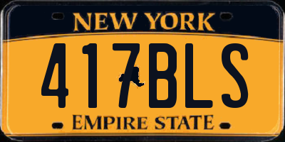 NY license plate 417BLS