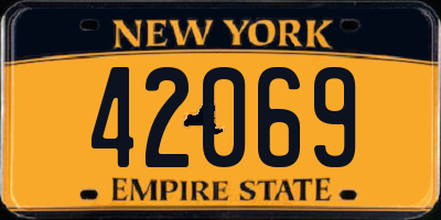 NY license plate 42069