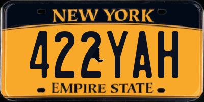 NY license plate 422YAH