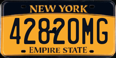 NY license plate 42820MG
