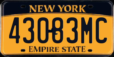 NY license plate 43083MC