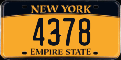 NY license plate 4378