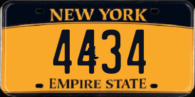 NY license plate 4434