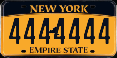 NY license plate 4444444