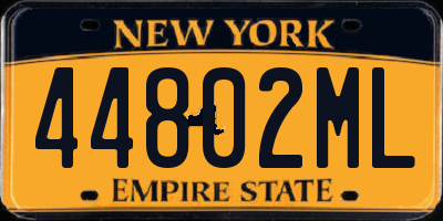 NY license plate 44802ML