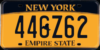 NY license plate 44GZ62