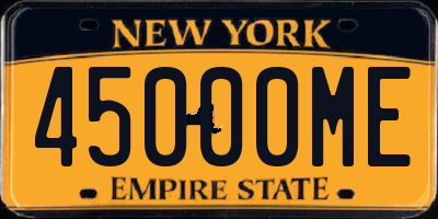 NY license plate 45000ME