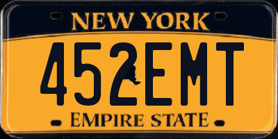 NY license plate 452EMT