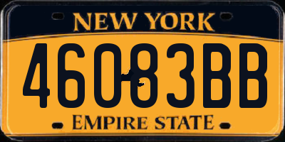 NY license plate 46083BB