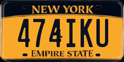 NY license plate 474IKU