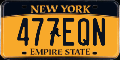 NY license plate 477EQN