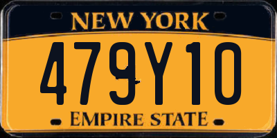 NY license plate 479Y10