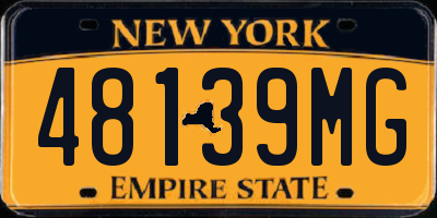 NY license plate 48139MG