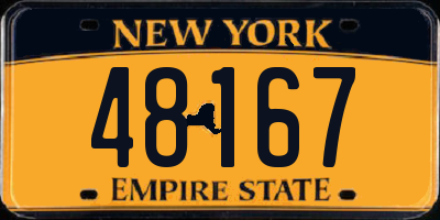 NY license plate 48167