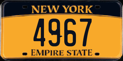 NY license plate 4967