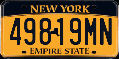 NY license plate 49819MN