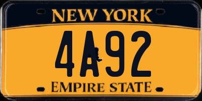 NY license plate 4A92