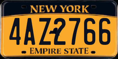NY license plate 4AZ2766