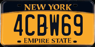 NY license plate 4CDW69
