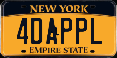 NY license plate 4DAPPL