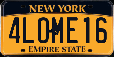 NY license plate 4LOME16