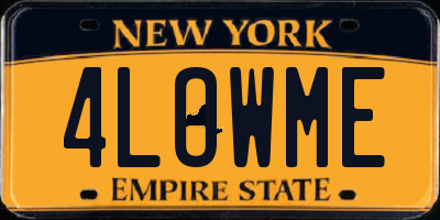 NY license plate 4LOWME