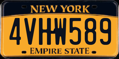 NY license plate 4VHW589