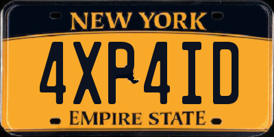 NY license plate 4XP4ID