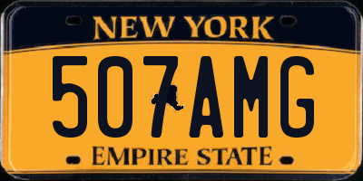 NY license plate 507AMG