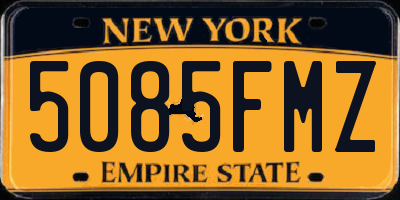 NY license plate 5085FMZ