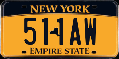NY license plate 511AW