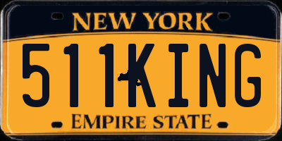 NY license plate 511KING