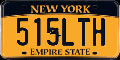 NY license plate 515LTH
