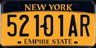 NY license plate 52101AR