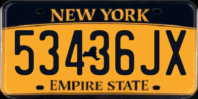 NY license plate 53436JX