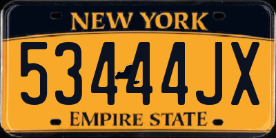 NY license plate 53444JX