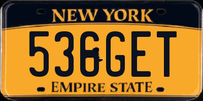 NY license plate 536GET
