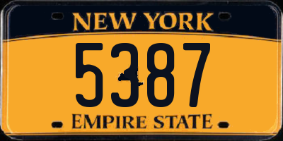 NY license plate 5387