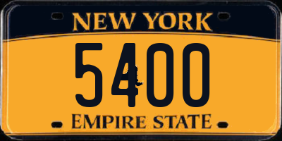 NY license plate 5400