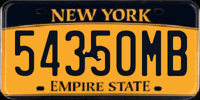NY license plate 54350MB