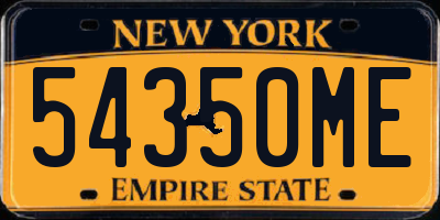 NY license plate 54350ME