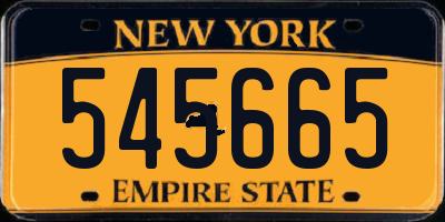 NY license plate 545665