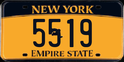 NY license plate 5519