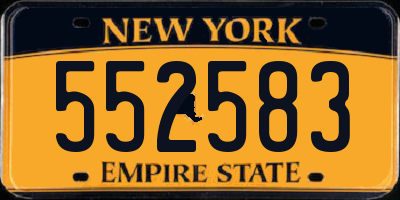 NY license plate 552583