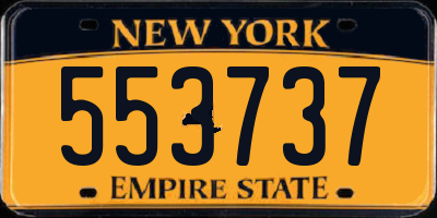 NY license plate 553737
