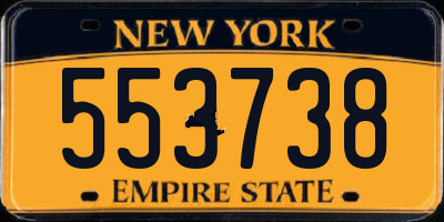 NY license plate 553738